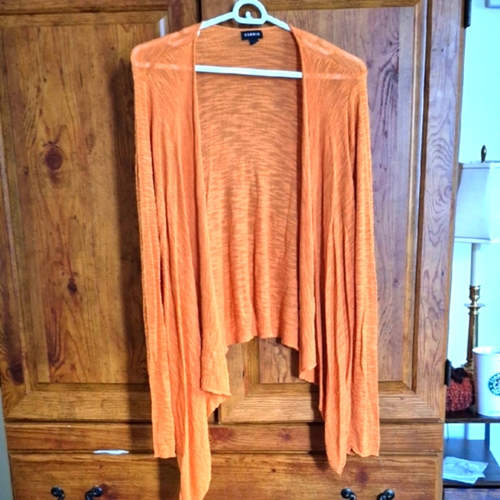 Torrid Waterfall Cardigan Sweater Pumpkin Orange 1